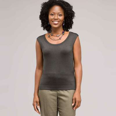 Sleeveless Scoop Neck Shell